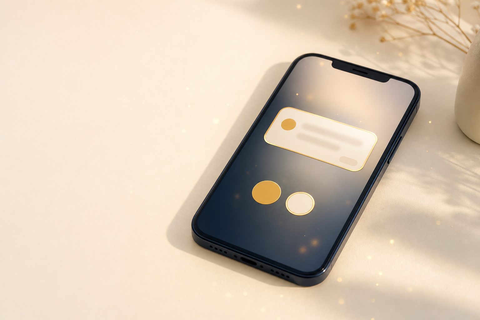 スマートフォンに届いた通知と、ワンタップで返信できるボタンのイメージ